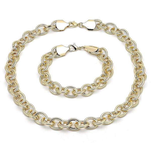 Collar y Pulso 06.331.0001 Oro Laminado, Diseño de Chunky, Pulido, Dorado