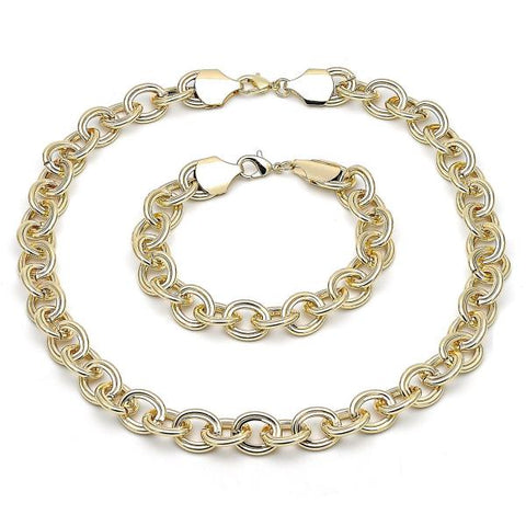 Collar y Pulso 06.331.0001 Oro Laminado, Diseño de Chunky, Pulido, Dorado