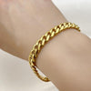 Pulsera Básica 03.257.0001.09 Acero Inoxidable, Diseño de Miami Cubana, Pulido, Dorado