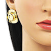 Arete Dormilona 02.385.0064 Oro Laminado, Diseño de Sombrero, Pulido, Dorado