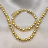 Collar y Pulso 06.341.0007 Oro Laminado, Diseño de Chunky, Pulido, Dorado
