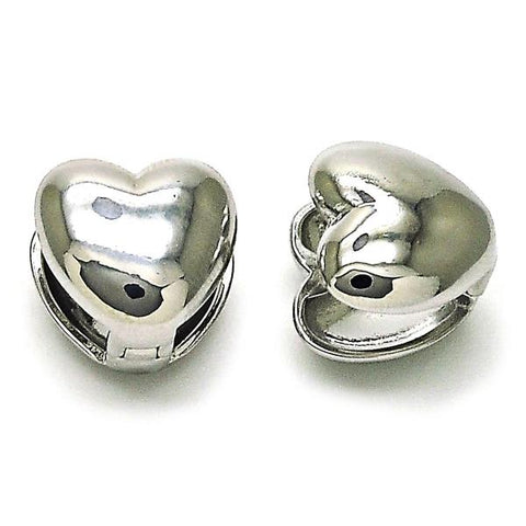 Argolla Huggie 02.163.0333.1.13 Rodio Laminado, Diseño de Chunky, Pulido, Rodinado