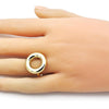 Anillo Elegante 01.341.0145 Oro Laminado, Diseño de Chunky, Pulido, Dorado