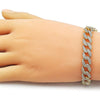 Pulsera Elegante 03.283.0488.07 Oro Laminado, Diseño de Miami Cubana, con Zirconia Cubica Blanca, Pulido, Dorado