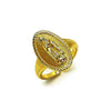 Anillo Elegante 01.310.0038 Oro Laminado, Diseño de Guadalupe, Diamantado, Dorado