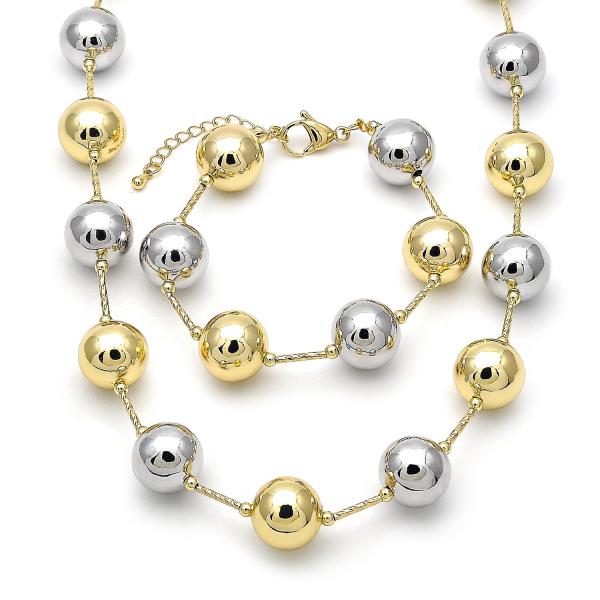 Collar y Pulso 06.341.0013.1 Oro Laminado, Diseño de Chunky y Hueco, Diseño de Chunky, Pulido, Dos Tonos