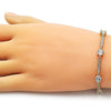 Pulsera Tennis 03.283.0455.07 Oro Laminado, con Zirconia Cubica Blanca, Pulido, Dorado