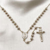 Rosario Mediano 09.253.0082.26 Oro Laminado, Diseño de Guadalupe y Crucifijo, Diseño de Guadalupe, con Zirconia Cubica Blanca, Diamantado, Dorado