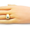 Anillo Elegante 01.341.0128 Oro Laminado, Diseño de Gota, Pulido, Dorado