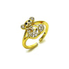 Anillo Multi Piedra 01.310.0043 Oro Laminado, Diseño de Osito, con Zirconia Cubica Blanca, Pulido, Dorado