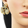 Arete Dormilona 02.282.0067 Oro Laminado, Diseño de Estrella y Concha, Diseño de Estrella, Pulido, Dorado