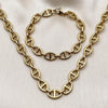 Collar y Pulso 06.116.0066 Acero Inoxidable, Diseño de Mariner y Puff Mariner, Diseño de Mariner, Pulido, Dorado