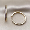 Argolla Huggie 02.195.0297.1.30 Oro Laminado, con Zirconia Cubica Amatista, Pulido, Dorado