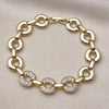 Pulsera Elegante 03.283.0504.07 Oro Laminado, con Zirconia Cubica Blanca, Pulido, Dorado