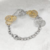 Pulsera Elegante 03.63.22990.08 Acero Inoxidable, Diseño de Flor y Corazon, Diseño de Flor, Pulido, Dos Tonos