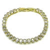 Pulsera Tennis 03.213.0334.07 Oro Laminado, con Zirconia Cubica Blanca, Pulido, Dorado