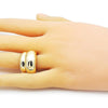 Anillo Elegante 01.213.0041 Oro Laminado, Diseño de Chunky, Pulido, Dorado