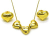 Collar y Arete 06.417.0015 Oro Laminado, Diseño de Chunky y Hueco, Diseño de Chunky, Pulido, Dorado