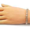 Pulsera Tennis 03.283.0462.07 Oro Laminado, con Zirconia Cubica Blanca, Pulido, Dorado