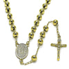 Rosario Mediano 09.213.0067.24 Oro Laminado, Diseño de Guadalupe y Crucifijo, Diseño de Guadalupe, Pulido, Dorado