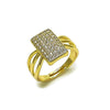 Anillo Multi Piedra 01.266.0064 Oro Laminado, con Micro Pave Blanca, Pulido, Dorado
