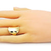 Anillo Elegante 01.341.0123 Oro Laminado, Diseño de Chunky, Pulido, Dorado