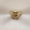 Anillo Multi Piedra 01.310.0043 Oro Laminado, Diseño de Osito, con Zirconia Cubica Blanca, Pulido, Dorado