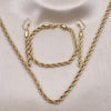 Collar y Pulso 06.372.0065 Oro Laminado, Diseño de Chunky, Pulido, Dorado