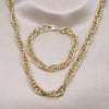 Collar y Pulso 06.372.0064 Oro Laminado, Diseño de Chunky, Diamantado, Dorado