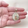 Dije Religioso 05.120.0101 Oro Laminado, Diseño de Guadalupe, Diamantado, Tricolor