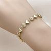 Pulsera Elegante 03.213.0337.07 Oro Laminado, Diseño de Corazon y Hueco, Diseño de Corazon, Pulido, Dorado