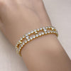Pulsera Tennis 03.284.0036.07 Oro Laminado, con Zirconia Cubica Blanca, Pulido, Dorado