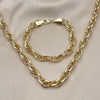 Collar y Pulso 06.331.0003 Oro Laminado, Diseño de Chunky, Pulido, Dorado
