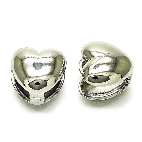 Argolla Huggie 02.163.0332.1.15 Rodio Laminado, Diseño de Chunky, Pulido, Rodinado