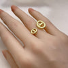 Anillo Elegante 01.196.0001 Oro Laminado, Diseño de Puff Mariner, Pulido, Dorado