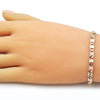Pulsera Básica 03.213.0352.08 Oro Laminado, Diseño de Mariner, Diamantado, Tricolor