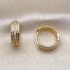 Argolla Huggie 02.283.0243.20 Oro Laminado, con Zirconia Cubica Blanca, Pulido, Dorado
