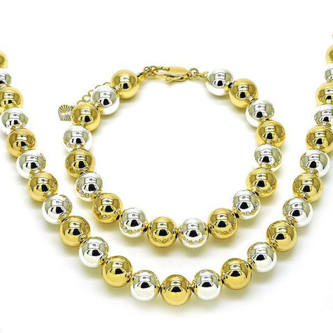 Collar y Pulso 06.253.0007.1 Oro Laminado, Diseño de Chunky y Hueco, Diseño de Chunky, Pulido, Dos Tonos