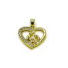 Dije Elegante 05.423.0002 Oro Laminado, Diseño de Corazon y Mama, Diseño de Corazon, con Zirconia Cubica Blanca, Pulido, Dorado