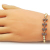 Pulsera Elegante 03.283.0484.07 Oro Laminado, Diseño de Cereza, con Zirconia Cubica Rubi, Pulido, Dorado