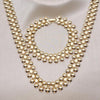 Collar y Pulso 06.372.0066 Oro Laminado, Diseño de Chunky, Pulido, Dorado