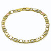 Pulsera Básica 03.213.0352.08 Oro Laminado, Diseño de Mariner, Diamantado, Tricolor