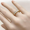 Anillo Multi Piedra 01.283.0052.08 Oro Laminado, Diseño de Baguette, con Zirconia Cubica Blanca, Pulido, Dorado