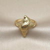 Anillo Elegante 01.282.0005 Oro Laminado, Diseño de Caracol, Diamantado, Dorado