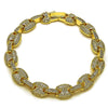 Pulsera Elegante 03.283.0497.07 Oro Laminado, Diseño de Puff Mariner, con Zirconia Cubica Blanca, Pulido, Dorado