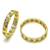Argolla Huggie 02.204.0057.30 Oro Laminado, Diseño de Corazon, con Micro Pave Blanca, Pulido, Dorado