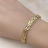 Pulsera Solida 03.413.0002.07 Oro Laminado, Diamantado, Dorado