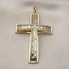 Dije Religioso 05.63.1233 Oro Laminado, Diseño de Cruz, Pulido, Dorado