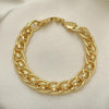 Pulsera Básica 03.331.0153.09 Oro Laminado, Diseño de Chunky, Pulido, Dorado