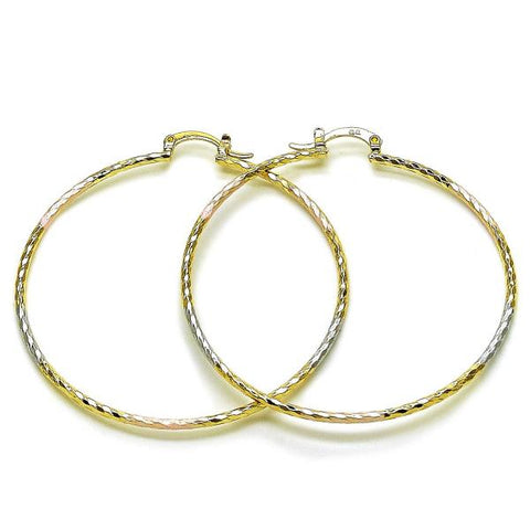 Argolla Extra Grande 02.170.0523.60 Oro Laminado, Diamantado, Tricolor